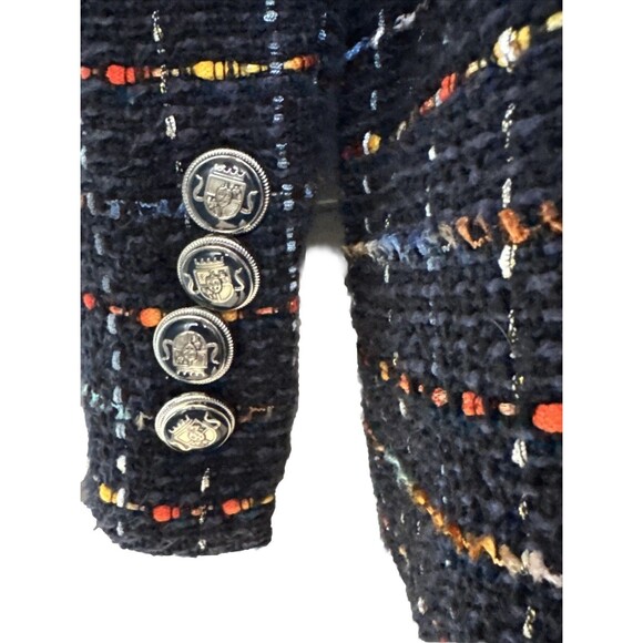 Veronica Beard Rumer Size 8 Dickey Tweed Jacket Blazer Navy Blue Multi - Picture 13 of 16